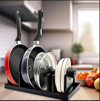Bamboo Pot Lid Organizer for Cabinet & Kitchen Counter, Pan Lid Organizer - Image 4