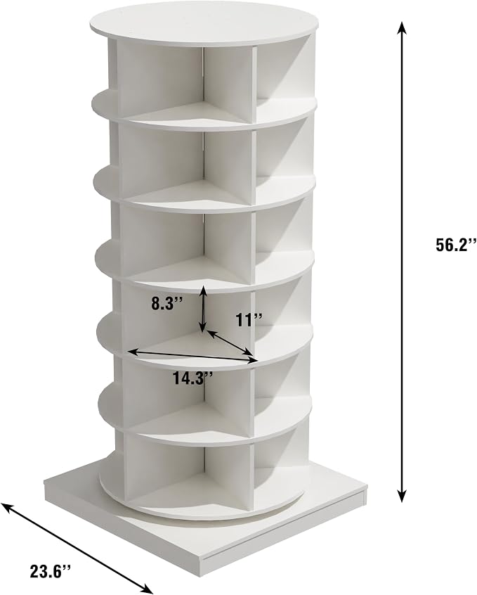 Rotating Shoe Rack Tower, 6-Tier Spinning Shoe Rack, Free Standing 360° - Image 2