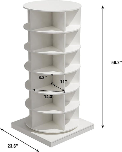 Rotating Shoe Rack Tower, 6-Tier Spinning Shoe Rack, Free Standing 360° - Image 2