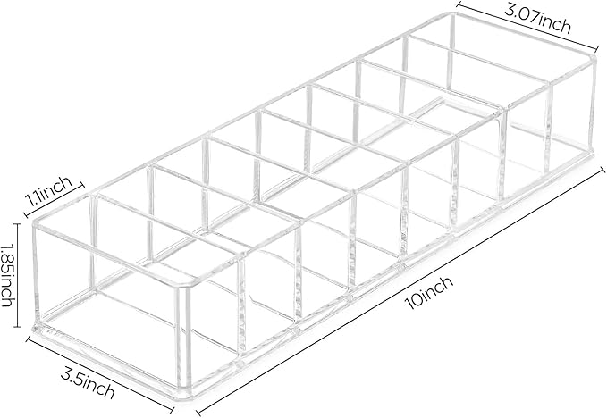 HBlife Clear Acrylic Makeup Compact Organizer, 8 Spaces Vanity Organizer Stand - Image 4