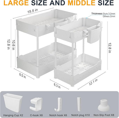 Sevenblue 2 Pack Under Sink Organizer, Under Bathroom Cabinet Organizer - Image 5