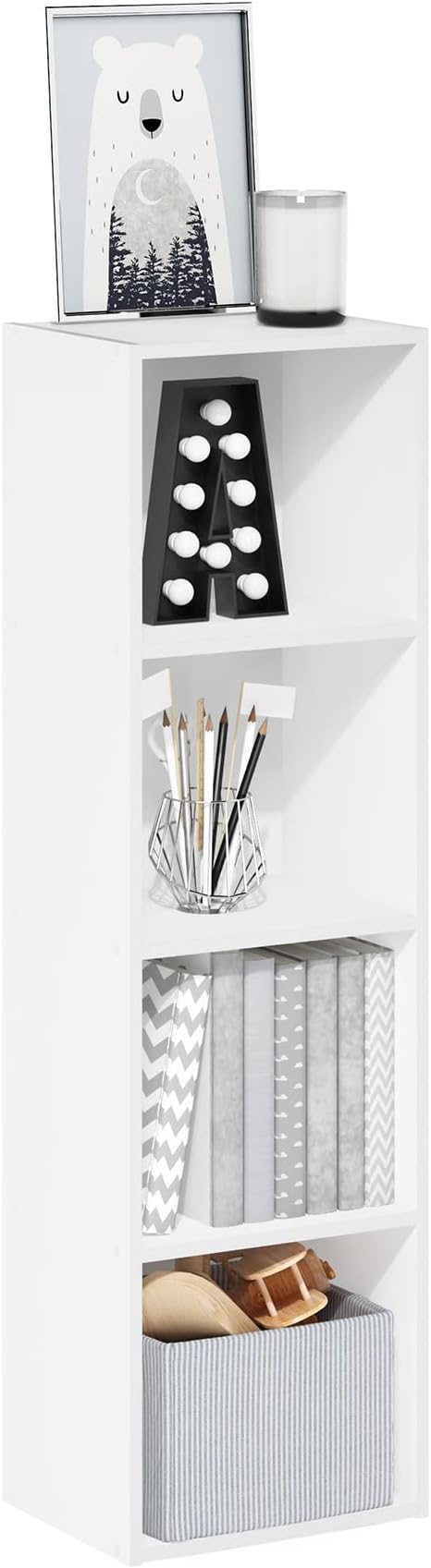 Furinno PASIR Book Shelf, 4-Tier Bookcase, Modern Standing Bookshelf, Open by Furinno-FitsYourSpaceFitsYourBudget