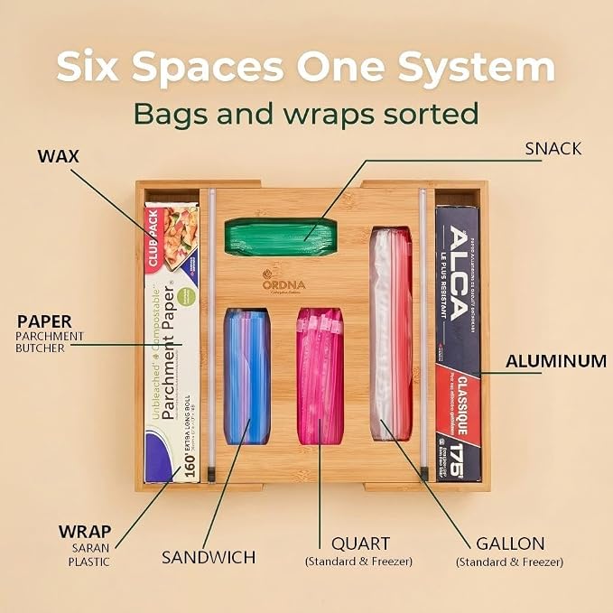 3" Slim 6-in-1 Expandable Storage Bag Organizer Kitchen Drawer - Image 7