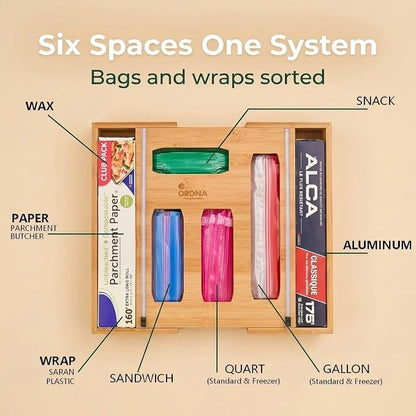 3" Slim 6-in-1 Expandable Storage Bag Organizer Kitchen Drawer - Image 7