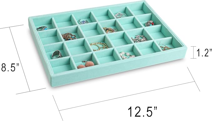 Frebeauty Stackable Velvet Jewelry Organizer Trays - Image 2