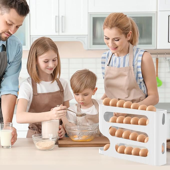 Egg Holder for Fridge, Automatic Rolling Egg Dispenser for Refrigerator - Image 7