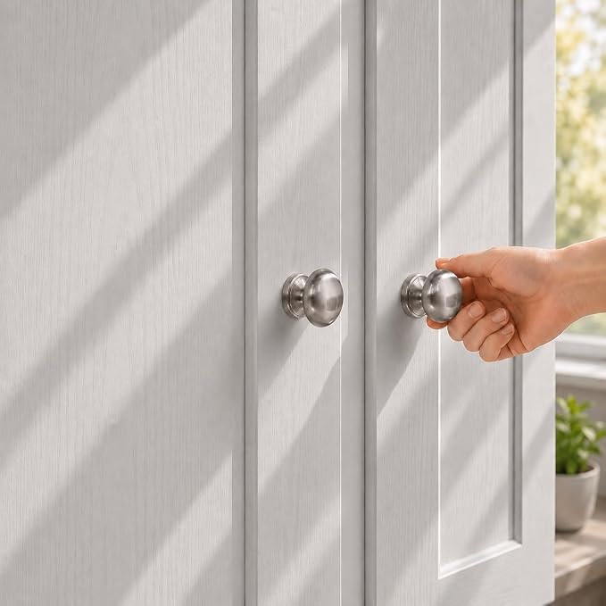trust4care 4-Pack Large Brushed Satin Nickel Bi-fold Closet Door Knobs - Image 3