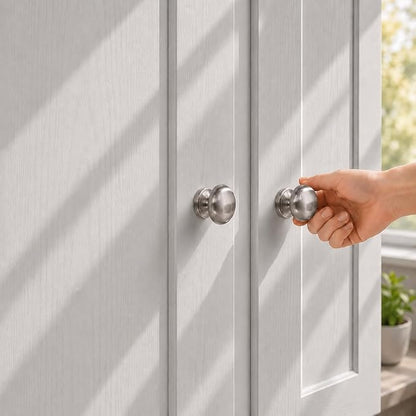 trust4care 4-Pack Large Brushed Satin Nickel Bi-fold Closet Door Knobs - Image 3