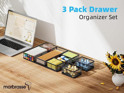 Marbrasse 3 Pack Desk Drawer Organizers - Image 6