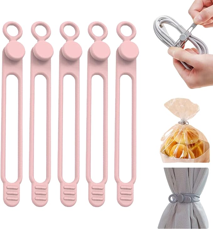 Data Cable Organizer, Silicone Cable Ties Reusable by Viwgnxy