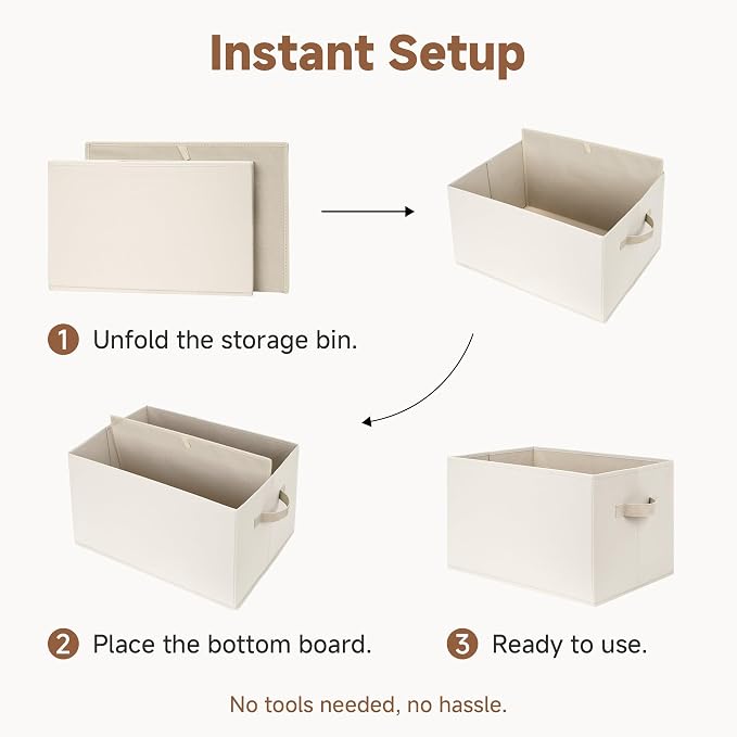 StorageWorks Storage Baskets for Shelves, Foldable Fabric Closet Storage Bins - Image 7