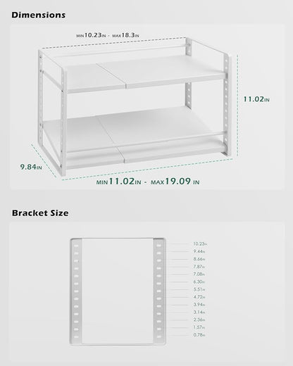 2-Tier Storage Rack Organizer for Foil Plastic Wrap Box Spice Bottle Seasoning - Image 2
