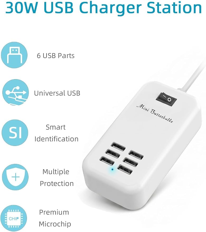 6 Ports USB Charger Hub Desktop US Plug AC Power Wall Travel Charging Adapter - Image 2