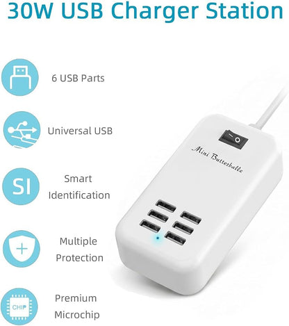 6 Ports USB Charger Hub Desktop US Plug AC Power Wall Travel Charging Adapter - Image 2