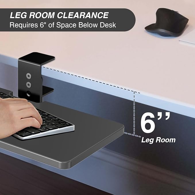 Large Under Desk Rotatable Computer Keyboard and Mouse Tray, 23 x 10 inch Extra - Image 5