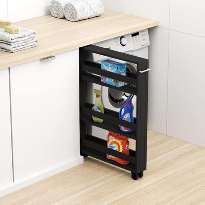 MUSEHOMEINC Compact Space Kitchen Pantry, 3-Tier Kitchen Removable Storage Cart - Image 2