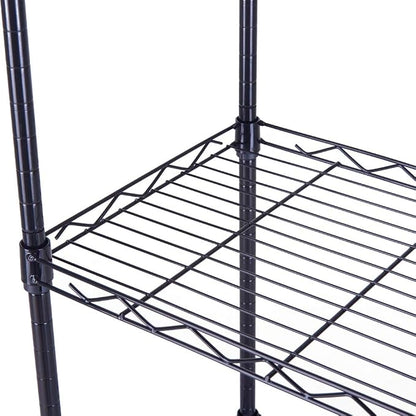 FOXHOLE 4-Tier Wire Shelving Unit Black Metal Storage Rack 17.72" W x 11.81" D - Image 5