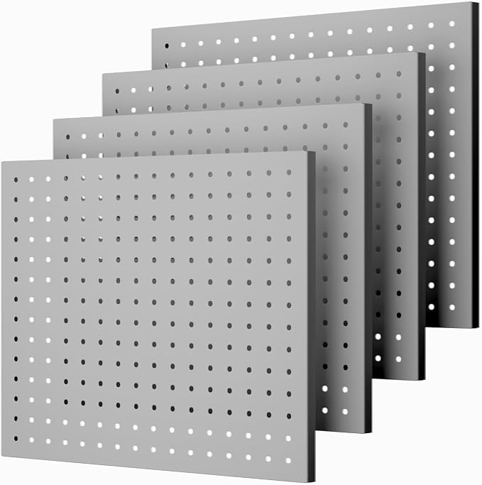 Peg Board, 4 Pack Metal Pegboard Panels, PegBoard Wall Organizer by Unknown