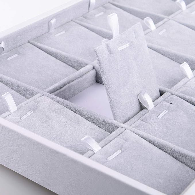 Oirlv Velvet Stackable Jewelry Tray Display Organizer, 15 Grids Insert | - Image 5
