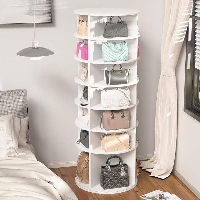 Shoe Organizer, 7 Tier Rotating Shoe Rack Tower, Spinning Shoe Display by Unknown