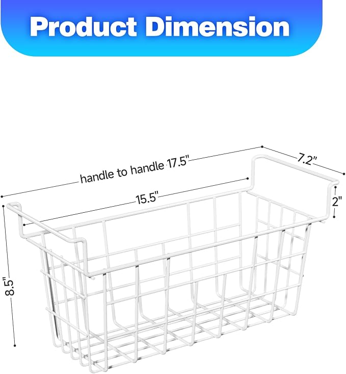 17.5 Inch Metal Wire Freezer Bins - Image 2