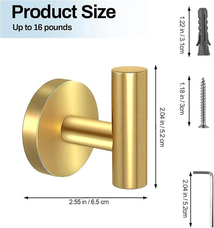 Kruodop Towel Hooks for Bathroom, 4 Packs Wall Mount Towel Holder, Stainless - Image 2