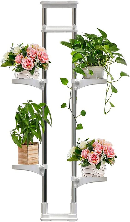 BAOYOUNI Indoor Window Plant Stand Metal Double Pole Storage Shelf Flower Pot by BAOYOUNI