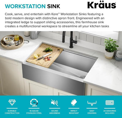 Kraus Kore 33-Inch Farmhouse Workstation - Image 3