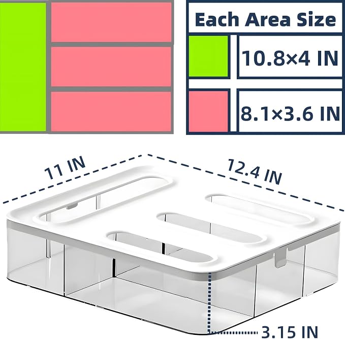 4-in-1 Food Storage Bag Organizer, Kitchen Drawer Plastic Bag Organizer - Image 2