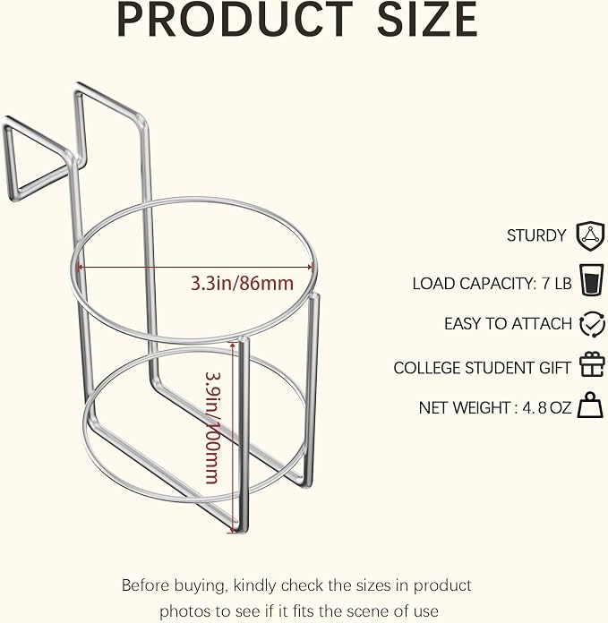 Cup Holder for Bed Drink Holder Water Bottle/Glass Organizer for Wood Dorm Room - Image 2