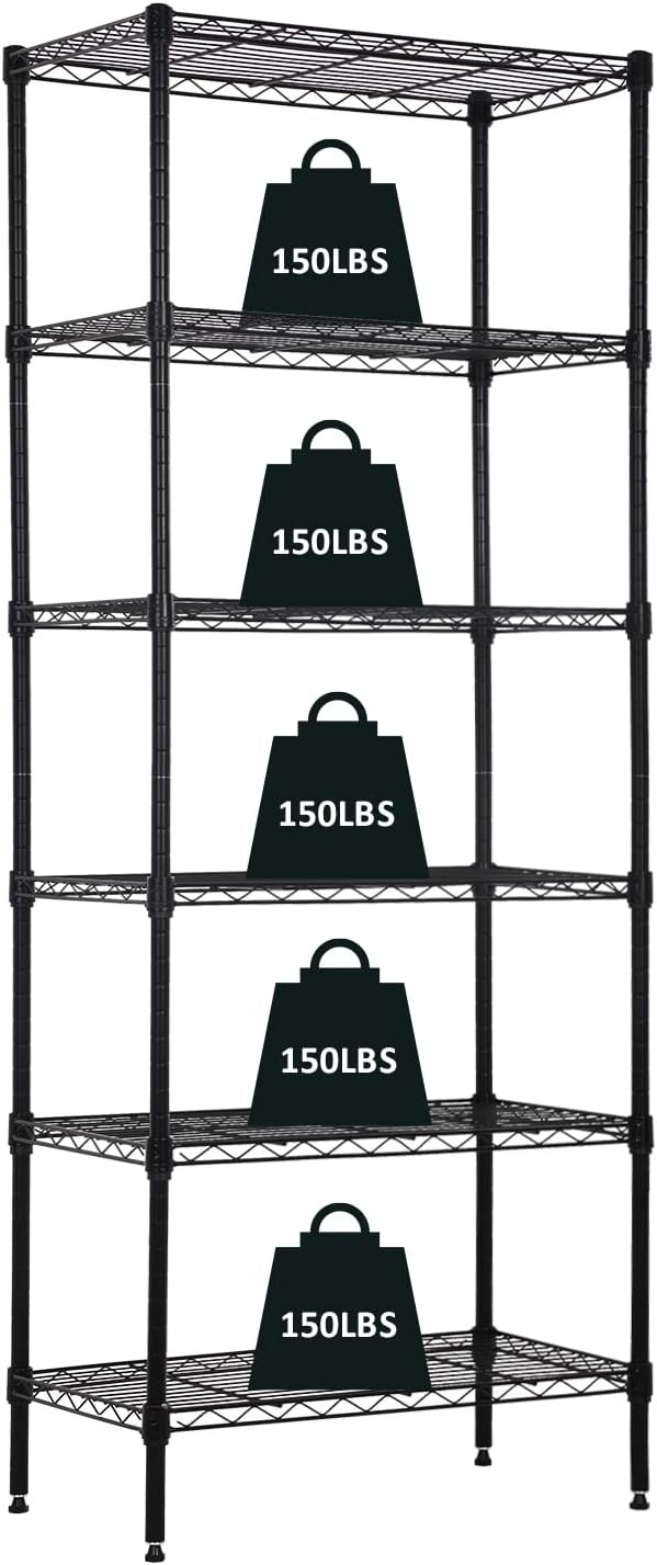 NChanmar 6-Tier Wire Shelving Unit Storage Shelves Metal Shelves 60"x23"x13" by NChanmar