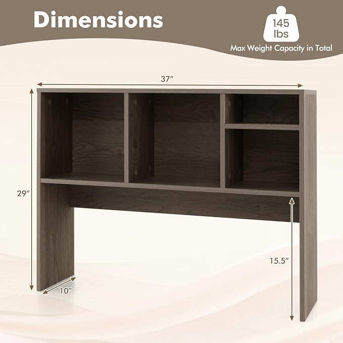 Tangkula Desktop Bookshelf, Countertop Storage Hutch - Image 3