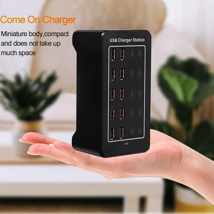 Multi USB Charger, USB C Charging Block Station, 100W 20 Port Multiple USB C - Image 7