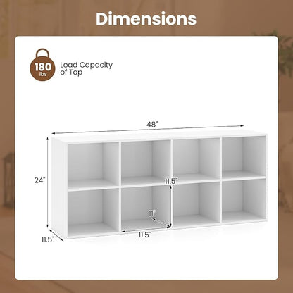 Giantex 8-Cube Bookcase, 3-Tier Cubby Bookshelf, Horizontal Vertical Display - Image 3