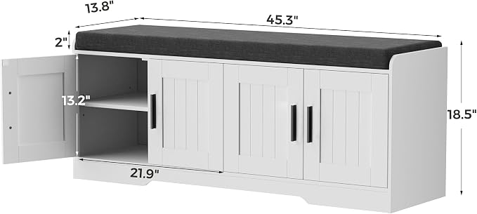 Homleke 2-Tier Storage Bench, Shoe Bench - Image 2