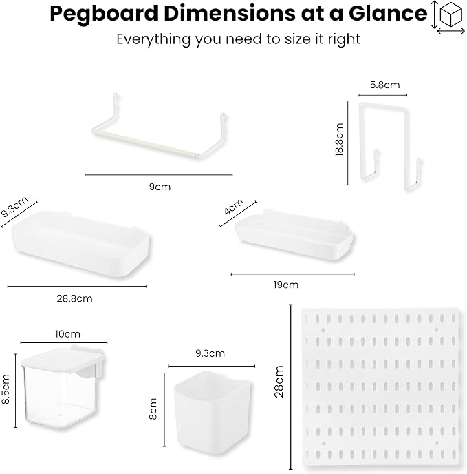 Peg board Set - 17 pcs Pegboard Kit, Includes 4 Pegboards - Image 2