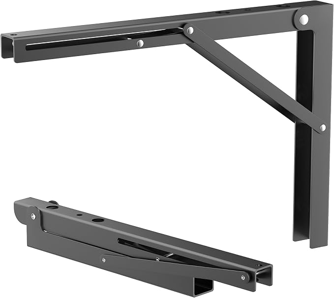 TORACK 16 inch Folding Wall Shelf Brackets, Space-Saving Collapsible Shelf by TORACK