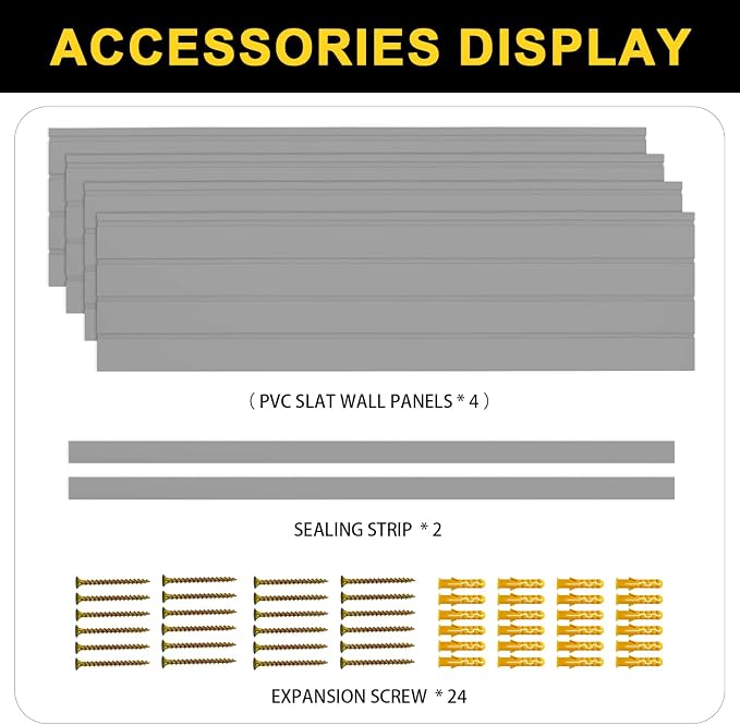 4'H x 4'W PVC Slatwall Panels Garage Wall Storage System - Image 5