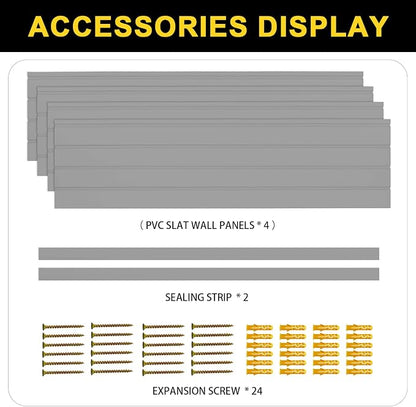 4'H x 4'W PVC Slatwall Panels Garage Wall Storage System - Image 5