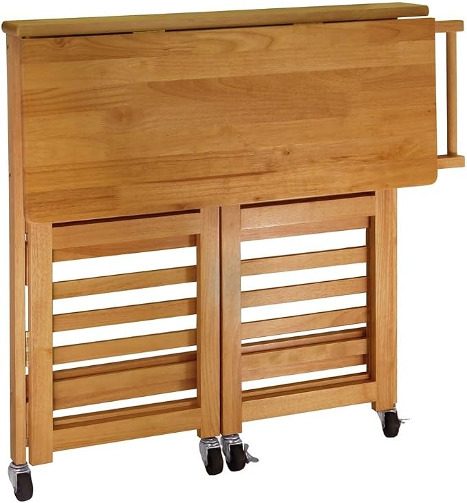 Foldable Kitchen Cart, Open Utility Cart, Serving Trolley on Wheels, Compact - Image 4