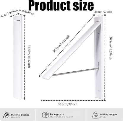 Retractable Clothes Drying Rack, Space Saver Wall Mounted Folding Hanger - Image 3