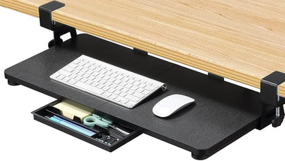 ETHU Keyboard Tray Under Desk, 26.77" X 11.81" Large Size Keyboard Tray by ETHU