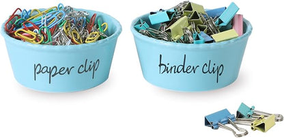 ONTUBE Ceramic Paper Clip Holder and Binder Clip Holder Set by ONTUBE
