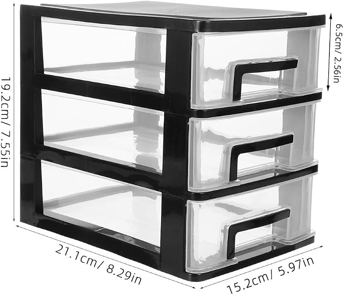 Angoily 3 Tier Plastic Drawer Type Closet, Plastic Home Office Storage Organizer - Image 3