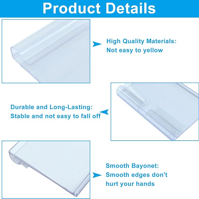 30pcs Basket Labels Clip On, Plastic Wire Shelf Label Holder - Image 3