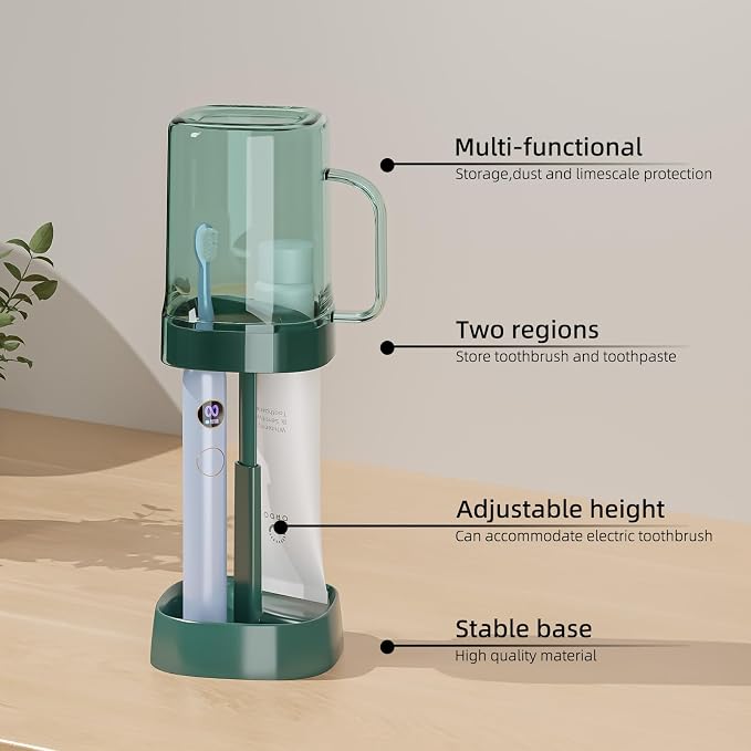 Toothbrush Holder with Cover/Cup, Bathroom Counter Organizer - Image 6