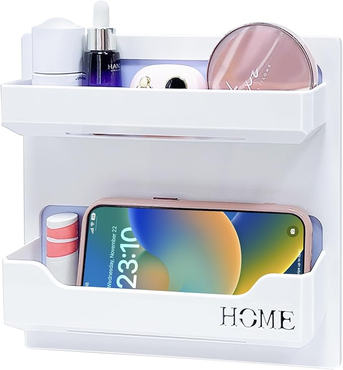 Floating Shelves for Bedside Shelf Accessories Organizer, Wall Mount Self Stick - Image 3