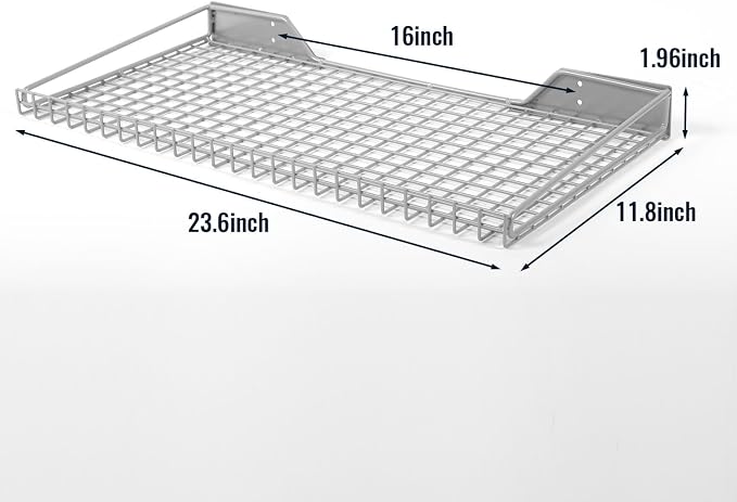 Wallmaster Heavy Duty Garage Wall Shelving 2 Pack 23.6"x11.8" Metal Wire - Image 3