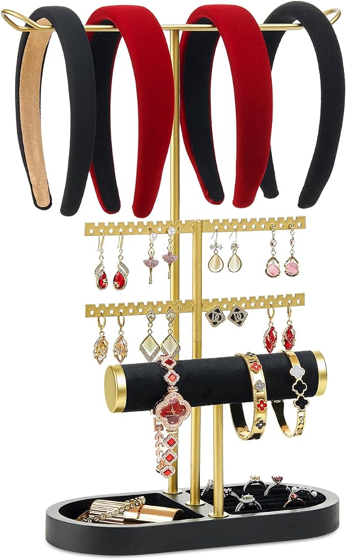 3 Tiers Jewelry Organizer, Earring Holder Organizer by DGWJSU