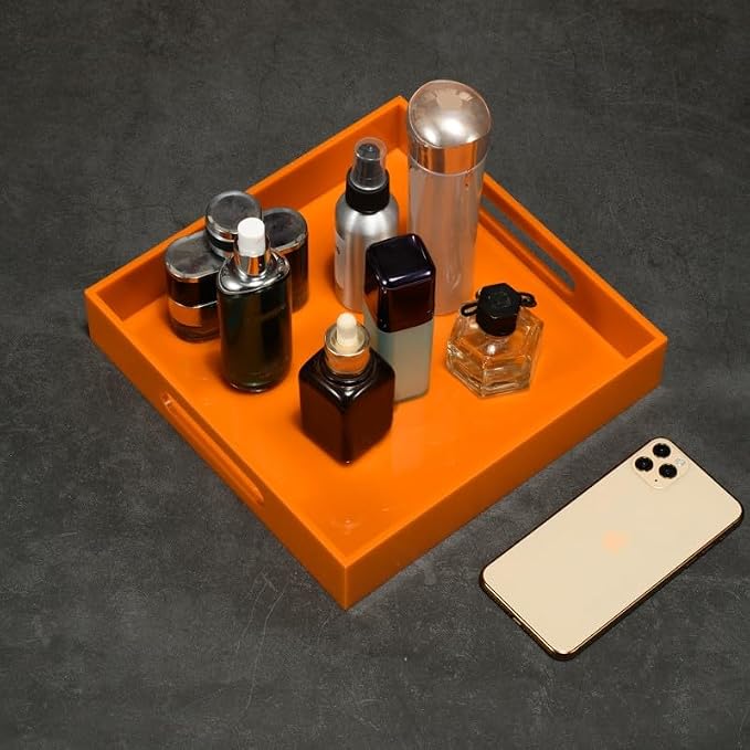 Orange Sturdy Acrylic Serving Tray - Image 5